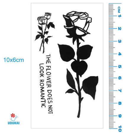 Laikina tatuiruotė Flower 034; 10x6cm