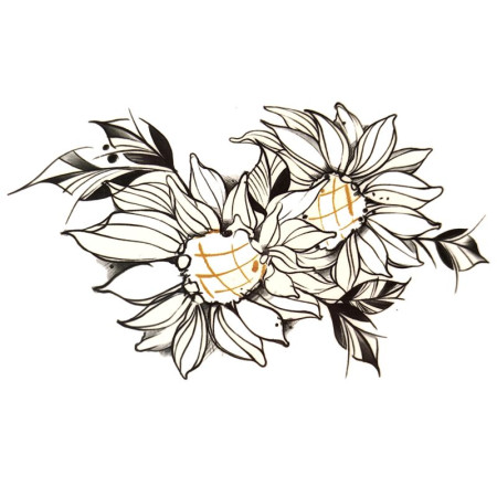 Laikina tatuiruotė Dvi gelės 039; 10x6cm