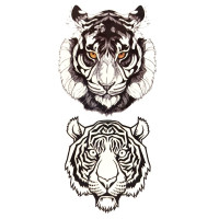 Laikina tatuiruotė Tigrai 096; 10x6cm