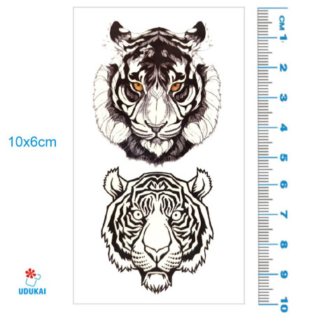 Laikina tatuiruotė Tigrai 096; 10x6cm Laikina tatuiruotė Tigrai 096; 10x6cm