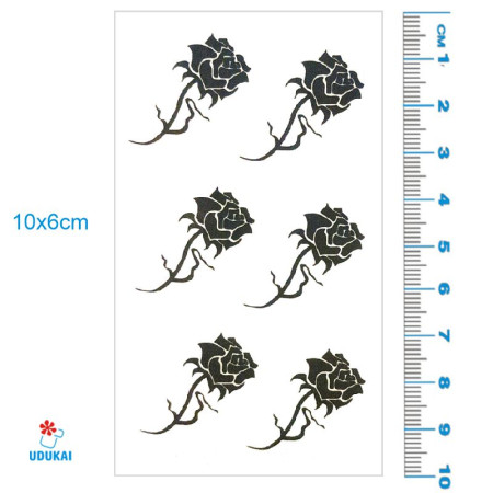 Laikina tatuiruotė Rožės 33018; 10x6cm Laikina tatuiruotė Rožės 33018; 10x6cm