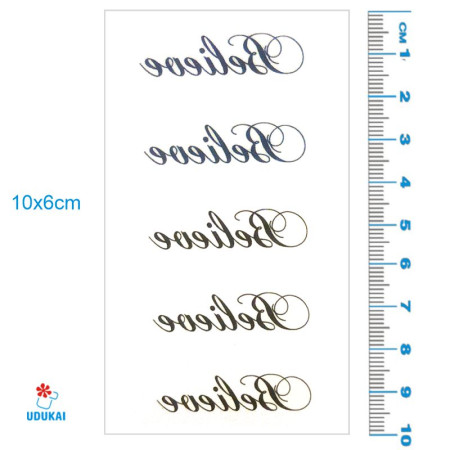 Laikina tatuiruotė Believe 33040; 10x6cm