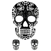 Laikina tatuiruotė Skull 33186; 10x6cm