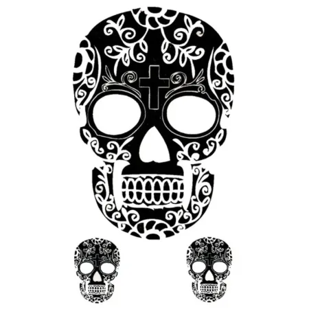 Laikina tatuiruotė Skull 33186; 10x6cm Laikina tatuiruotė Skull 33186; 10x6cm