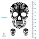 Laikina tatuiruotė Skull 33186; 10x6cm