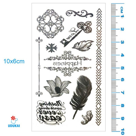 Laikina tatuiruotė Simboliai 33273; 10x6cm Laikina tatuiruotė Simboliai 33273; 10x6cm