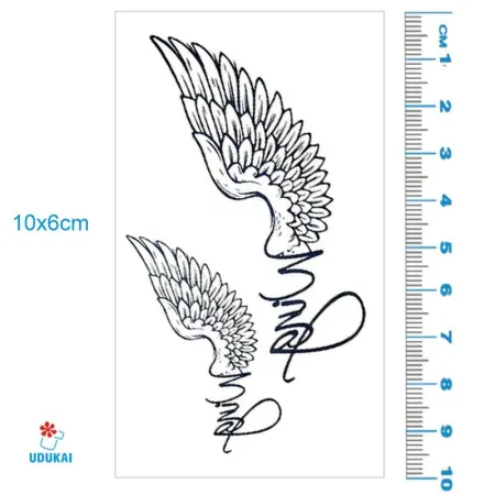 Laikina tatuiruotė Sparnai 47001; 10x6cm Laikina tatuiruotė Sparnai 47001; 10x6cm