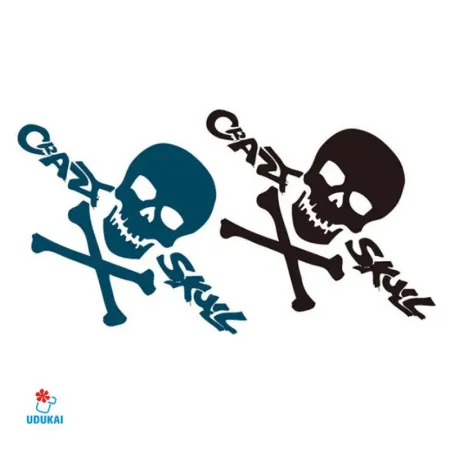 Laikina tatuiruotė Crazy Skull 54008; 10x6cm