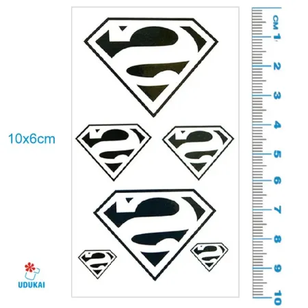 Laikina tatuiruotė Superman JM009; 10x6cm Laikina tatuiruotė Superman JM009; 10x6cm
