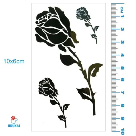 Laikina tatuiruotė Rožės 56018; 10x6cm Laikina tatuiruotė Rožės 56018; 10x6cm