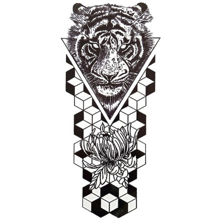 Laikina tatuiruotė Tigras 094; 21x12cm Laikina tatuiruotė Tigras 094; 21x12cm