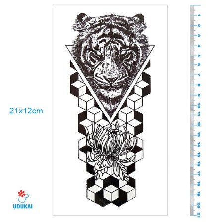 Laikina tatuiruotė Tigras 094; 21x12cm Laikina tatuiruotė Tigras 094; 21x12cm