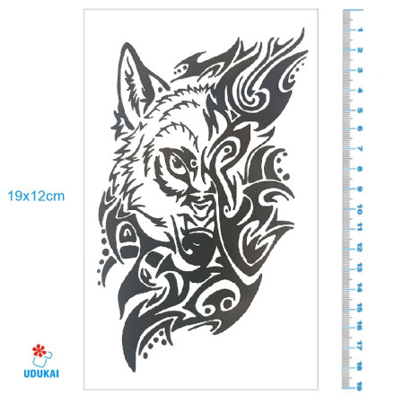 Laikina tatuiruotė Vilkas 8090; 19x12cm Laikina tatuiruotė Vilkas 8090; 19x12cm