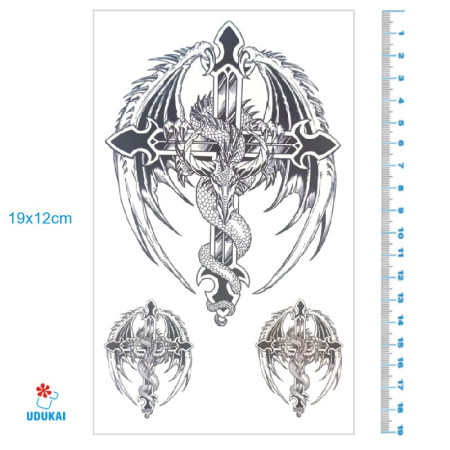 Laikina tatuiruotė Kryžiai 8095; 19x12cm