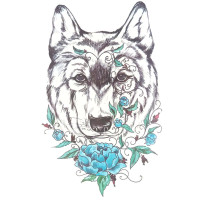 Laikina tatuiruotė Vilkas 8176; 19x12cm