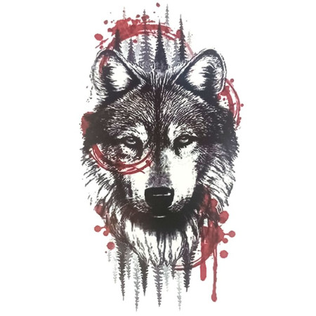 Laikina tatuiruotė Vilkas 8184; 19x12cm Laikina tatuiruotė Vilkas 8184; 19x12cm
