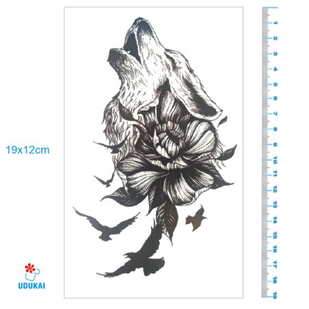 Laikina tatuiruotė Vilkas 8222; 19x12cm Laikina tatuiruotė Vilkas 8222; 19x12cm