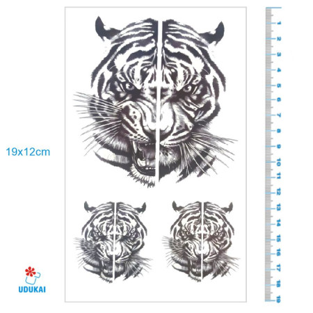 Laikina tatuiruotė Tigrai 8259; 19x12cm Laikina tatuiruotė Tigrai 8259; 19x12cm