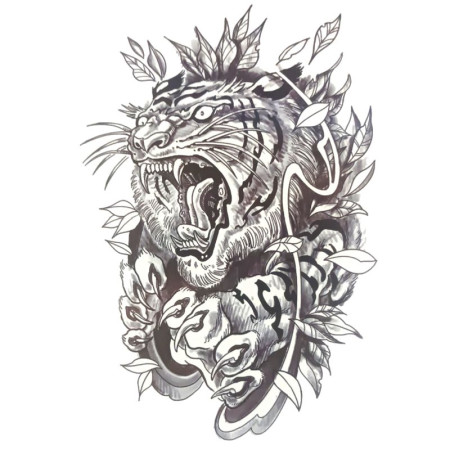 Laikina tatuiruotė Tigras 8261; 19x12cm Laikina tatuiruotė Tigras 8261; 19x12cm