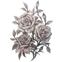 Laikina tatuiruotė Rožės 8289; 19x12cm