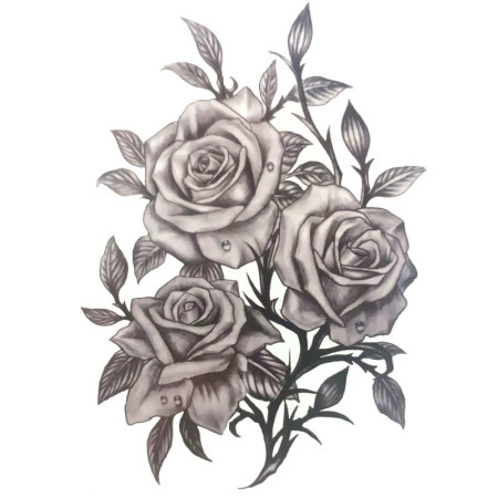 Laikina tatuiruotė Rožės 8289; 19x12cm Laikina tatuiruotė Rožės 8289; 19x12cm