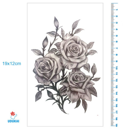 Laikina tatuiruotė Rožės 8289; 19x12cm Laikina tatuiruotė Rožės 8289; 19x12cm