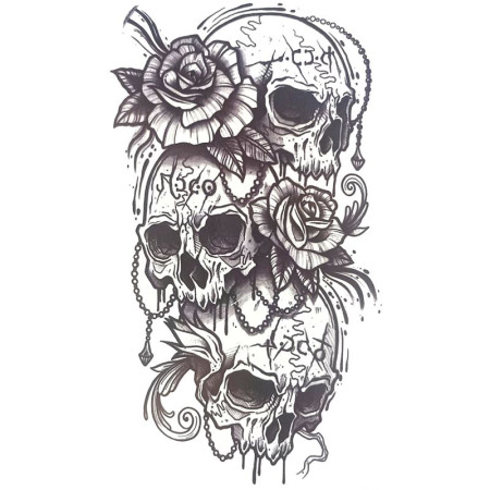 Laikina tatuiruotė Kaukolės 8294; 19x12cm