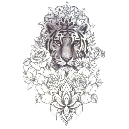Laikina tatuiruotė Tigras 8305; 19x12cm Laikina tatuiruotė Tigras 8305; 19x12cm