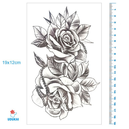 Laikina tatuiruotė Rožės 8320; 19x12cm Laikina tatuiruotė Rožės 8320; 19x12cm