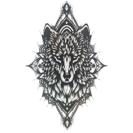 Laikina tatuiruotė Vilkas 8334; 19x12cm Laikina tatuiruotė Vilkas 8334; 19x12cm