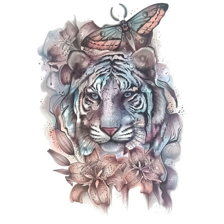 Laikina tatuiruotė Tigras 8352; 19x12cm Laikina tatuiruotė Tigras 8352; 19x12cm