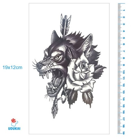 Laikina tatuiruotė Vilkas 8363; 19x12cm Laikina tatuiruotė Vilkas 8363; 19x12cm