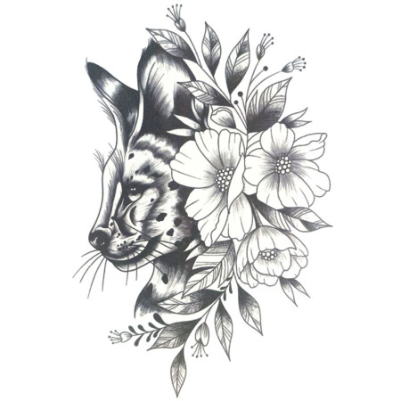 Laikina tatuiruotė Katinas laukinis 8363; 19x12cm