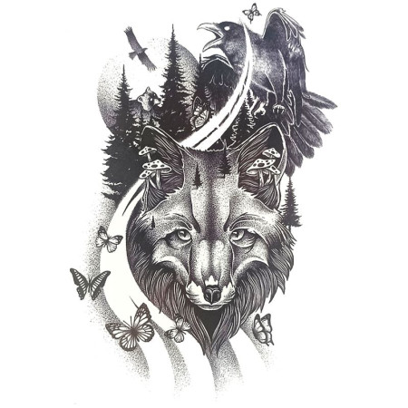 Laikina tatuiruotė Miško gyvūnai 8376; 19x12cm