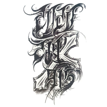 Laikina tatuiruotė Kryžius 8423; 19x12cm
