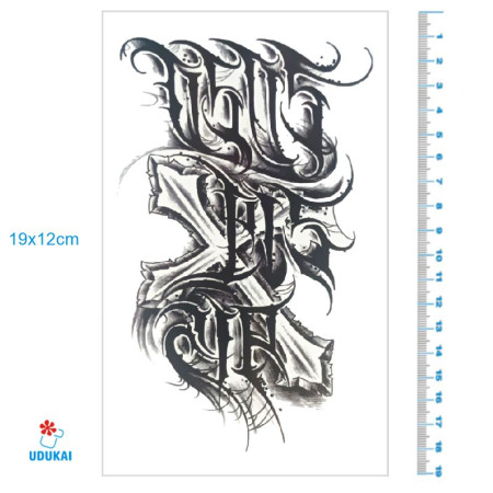 Laikina tatuiruotė Kryžius 8423; 19x12cm