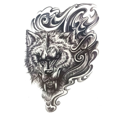 Laikina tatuiruotė Vilkas 8424; 19x12cm Laikina tatuiruotė Vilkas 8424; 19x12cm