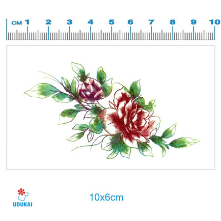 Laikina tatuiruotė Gėlės 82039; 10x6cm