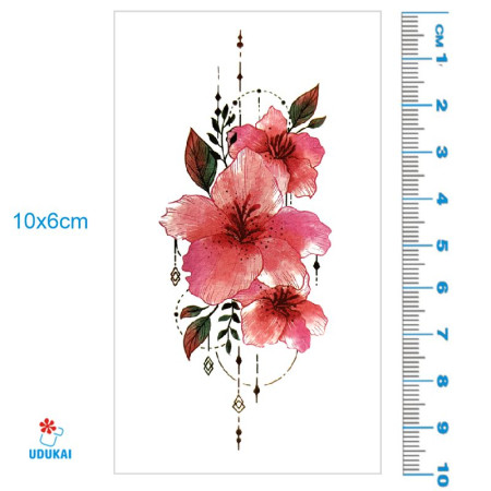 Laikina tatuiruotė Gėlės 82042; 10x6cm