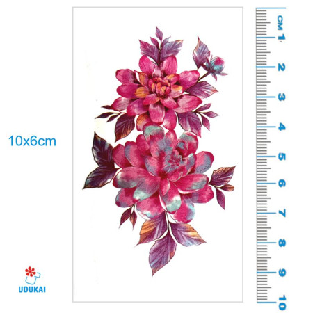 Laikina tatuiruotė Gėlės 82045; 10x6cm