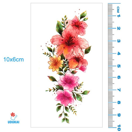 Laikina tatuiruotė Gėlės 82047; 10x6cm