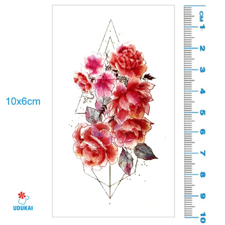 Laikina tatuiruotė Gėlės 82051; 10x6cm