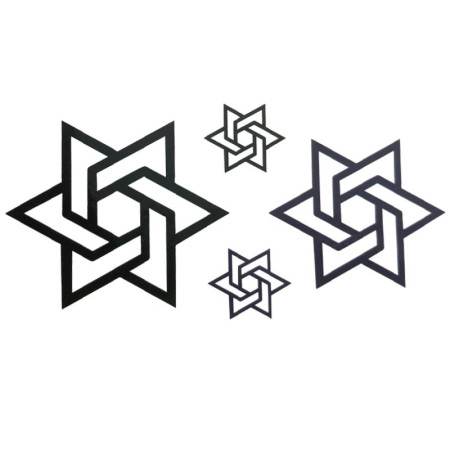 Laikina tatuiruotė Žvaigždės 83045; 10x6cm Laikina tatuiruotė Žvaigždės 83045; 10x6cm