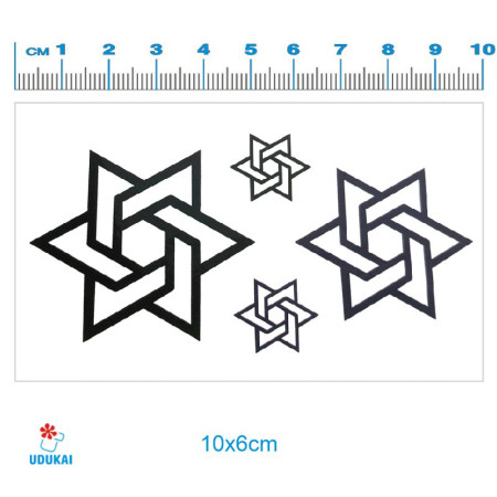 Laikina tatuiruotė Žvaigždės 83045; 10x6cm Laikina tatuiruotė Žvaigždės 83045; 10x6cm