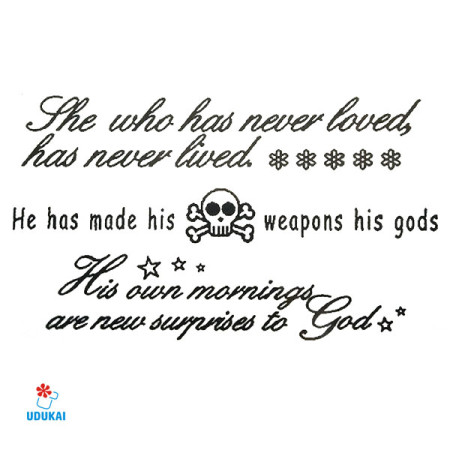 Laikina tatuiruotė Tekstas A12; 10x6cm