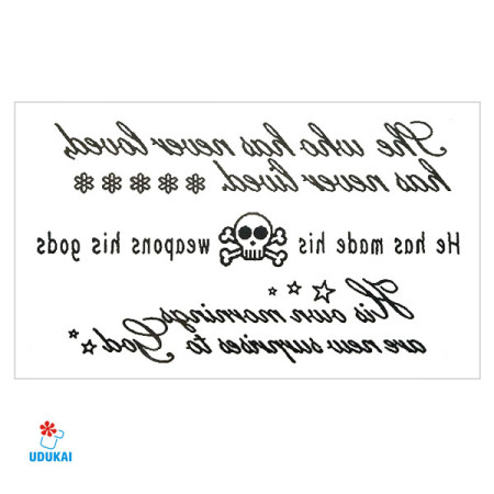 Laikina tatuiruotė Tekstas A12; 10x6cm