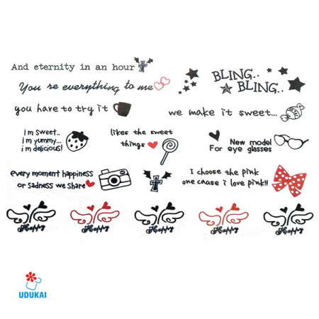 Laikina tatuiruotė Mix A28; 10x6cm