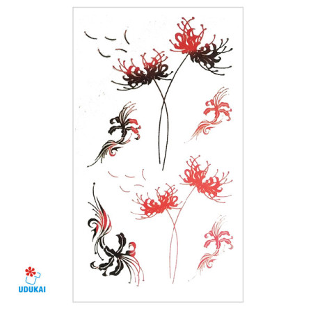 Laikina tatuiruotė Gėlės C15; 10x6cm