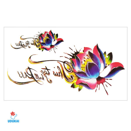 Laikina tatuiruotė Gėlės E01; 10x6cm