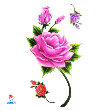 Laikina tatuiruotė Rožės 14010; 10x6cm Laikina tatuiruotė Rožės 14010; 10x6cm